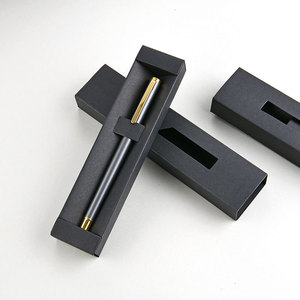 Metal Gel <b>Pen</b> 0.5mm Black With <b>Gold</b> Trim Promotional Office Stationery Gift Set Customizable Engraving Logo For Business - Product Image 1