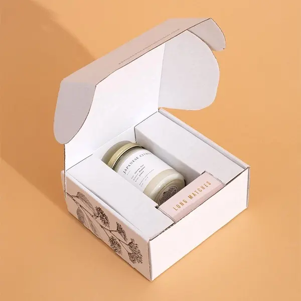 Customized Logo color Corrugated Paper Package candle gift boxes set packaging for candle shipping box