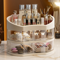 Boîte de rangement cosmétique en plastique GREENSIDE, type tiroir de bureau, style moderne minimaliste, support pour soins de la peau, grande capacité pour coiffeuse