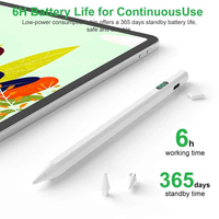Stylet en aluminium personnalisé avec logo, détection de mouvement de la paume, capteur d'inclinaison, affichage numérique de la puissance, pointe remplaçable, magnétique, capacitif actif pour iPad