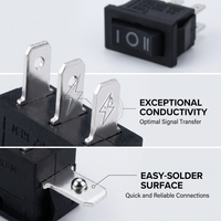 Interrupteur à bascule miniature noir 12V RS14 KCD1-223 3 broches momentané T125 250Vac Tension maximale