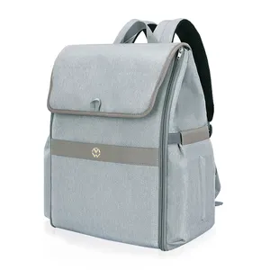 กระเป๋าเป้3 In 1สำหรับเดินทาง,เปลเด็กพับได้กระเป๋าเป้สะพายหลังผ้าอ้อมตักแบบพกพากระเป๋าผ้าอ้อม