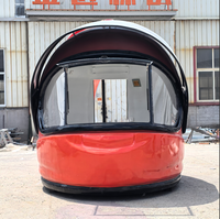 Remorque Mobile de Restauration Rapide en Fibre de Verre Personnalisée en Forme de Casque de Moto, Cuisine pour Café, Crème Glacée, Bonbons et Frites