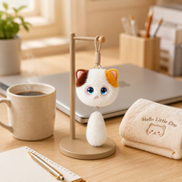 Peluche chat unisexe à queue qui bouge, taille moyenne, anti-stress, qui miaule, pour le soutien émotionnel, rentrée scolaire