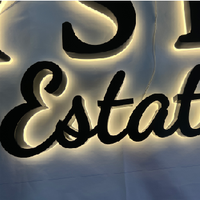 Enseigne LED personnalisée, publicité rétroéclairée, logo de bureau en métal doré, lettres d'enseigne, enseigne LED intérieure et extérieure, enseigne murale 3D LED