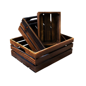 Wholesale Wall Mounted Wooden Basket Storage Crates Wooden Crate Box wooden crates