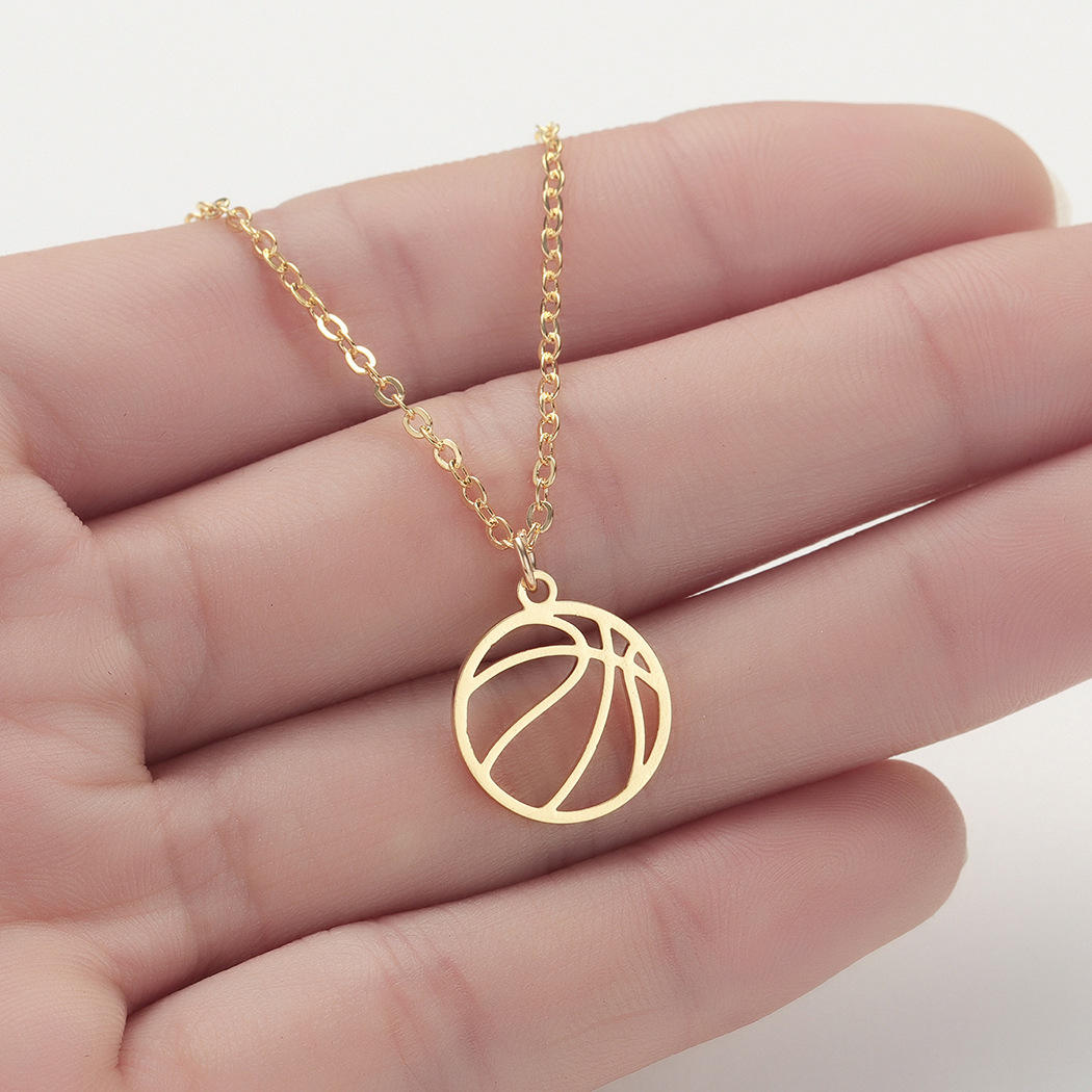 Ball Pendant Necklace Sports Jewelry Sport Charm Basketball Chain