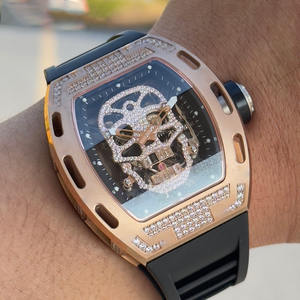 Montre mécanique de luxe haut de gamme pour homme, étanche, style affaires, bracelet en silicone brillant, fermoir caché, cadran à aiguilles - Product Image 2