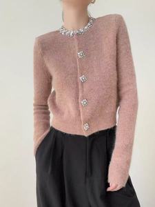 <span class=keywords><strong>เสื้อ</strong></span>โค้ทคาร์ดิแกนผ้าวู<span class=keywords><strong>ล</strong></span>ถักเปิดไหล่สำหรับผู้หญิงเสื้อโค้ทคาร์ดิแกนขนสัตว์ถักไห<span class=keywords><strong>ล</strong></span>่สำหรับผู้หญิงงานแฮนด์เมดสไต<span class=keywords><strong>ล</strong></span>์ฝรั่งเศส - Product Image 4