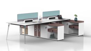 Escritorio de Oficina Modular de Madera para Espacios Abiertos Modernos, Estación de Trabajo para 4 Personas, Muebles de Oficina para Personal - Product Image 3