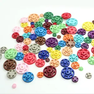 1000pcs לכל שקית yiwu wintop זול מחיר בתפזורת גדלים בצבע נסתרת תפירה עגול ניילון פלסטיק הצמד כפתור עבור kidswear