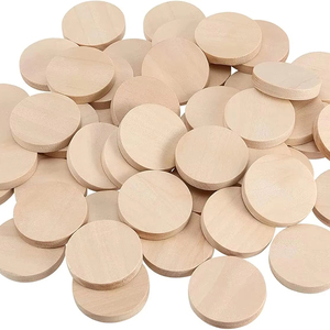 Wooden Slices 50 Pieces Natural <strong>Wood</strong> 5mm Thick Unfinished Discs Home Decor DIY Craft Materials for Photography - Product Image 1