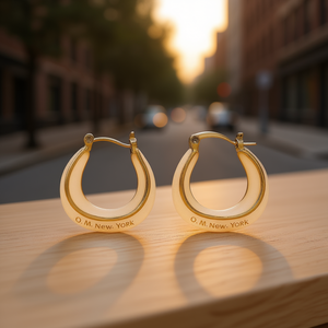 Orecchini a Cerchio Barocchi Placcati Oro in Lega di Zinco, Gioielli Unisex alla Moda - Product Image 2