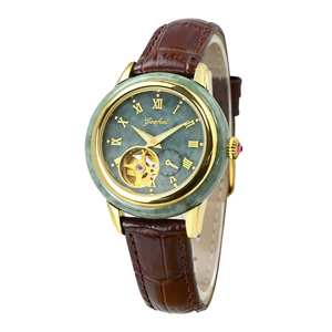 Open Heart Natural Jade <b>Watch</b> Luxury Automatic <b>Mechanical</b> High Quality Simple Classic Design Wristwatch - Product Image 4