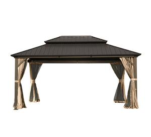 10x10 Modern OEHOME Outdoor Patio Gazebo <b>Canopy</b> <b>Tent</b> Ventilated Double Roof Detachable Mosquito Netting Waterproof Steel Frame - Product Image 1