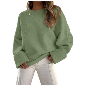 <span class=keywords><strong>H</strong></span>-02227 Nouveau style automne-hiver, <span class=keywords><strong>pull</strong></span> polyvalent pour femmes, col rond, manches longues, en peluche épaisse <span class=keywords><strong>et</strong></span> chaude - Product Image 3