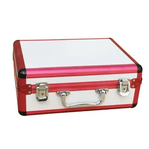 Key-Locked Flight Briefcase OEM Supported Aluminum Tool Holder Box Case Cosmetic Makeup Manicure Equipment Storage Foam Material