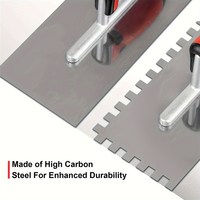 Outils de construction en acier au carbone, spatules à mastic avec manche en plastique pour finition de cloisons sèches, truelles à plâtre en béton avec dents