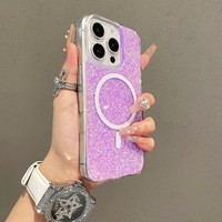 Coque magnétique Drop Glue pour iPhone 17 Air, étui de luxe scintillant et coloré pour iPhone 16 15 14 13 Pro Max