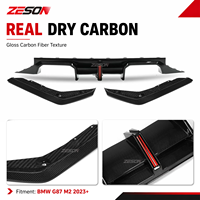 Diffuseur arrière ZESON en fibre de carbone sèche style TR 3 pièces avec feu stop LED pour BMW M2 G87 Competition XDrive Coupé 2023+