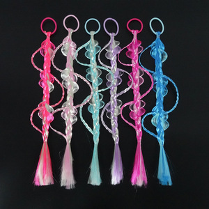 Kids Colorful Lantern Bubble <b>Braid</b> Wig Hair Tie Gradient Fake <b>Braid</b> Girls Stage Party Dress Up Hair <b>Accessories</b> - Product Image 1