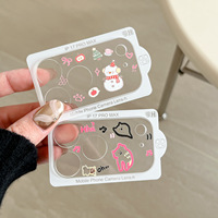 Protecteur d'objectif de caméra mobile en verre trempé transparent au design de dessin animé pour iPhone 17 18 16 Pro Max – Protection d'objectif tout-en-un