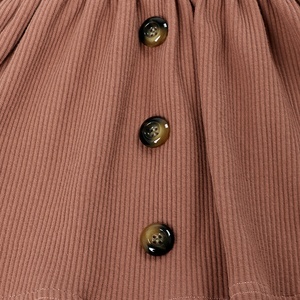 Ropa de Verano al por Mayor para Bebés y Niños Recién Nacidos, Vestido <span class=keywords><strong>Mini</strong></span> de Algodón Acordonado con Botones, Faldas para Niñas - Product Image 4