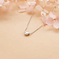 Collier en argent 925 avec zircon cubique pour femmes, vente en gros, pendentif cœur en CZ, chaîne