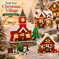 Ensemble de blocs de construction de village de Noël 969 pièces, ville hivernale avec maisons et arbre, jouet de construction DIY pour enfants, cadeaux