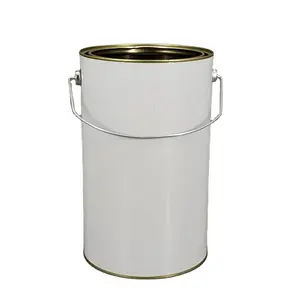 Printed 4 L 1 Gallon Tin Plated Steel Paint Can With Metal Handle