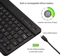 Mini clavier Bluetooth ultra-plat portable 77 touches, clavier sans fil mini portable rechargeable pour ordinateur portable, tablette, smartphone