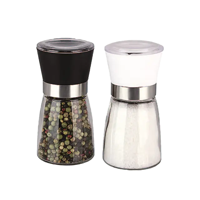 Glass Manual Pepper Mill Grinder Home Kitchen Tool Salt Pepper Grinder