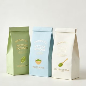 Sachet Doypack Kraft thermoscellable à soufflet latéral - Emballage biodégradable pour céréales, flocons d'avoine et <span class=keywords><strong>granola</strong></span> - Product Image 2