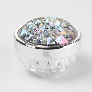 Luxury Cosmetic Containers 50ml 1.7 OZ Diamond Plastic Acrylic Cosmetic Jar For Facial Cream