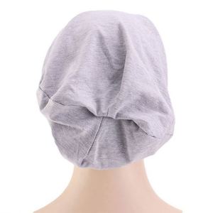 Lot de 5 bonnets de nuit en coton doux extensible doublés de soie, bonnets souples pour femmes aux cheveux naturels - Product Image 4
