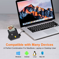 Lector de Tarjetas Bancarias USB ZOWEETEK, Lector y Grabador de Tarjetas Inteligentes EMV ISO 7816, Lector y Grabador de Tarjetas con Chip IC SIM para ATM
