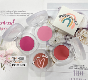 Poudre de fard à joues en marque privée, pigmentée, végane, longue tenue, palette de maquillage, logo personnalisé, vente en gros, sans cruauté, emballage rose - Product Image 1