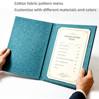 Protège-menu en lin biologique de haute qualité avec reliure à vis et logo estampé or pour bistro, hôtel, restaurant, bar, traiteur, salle à manger