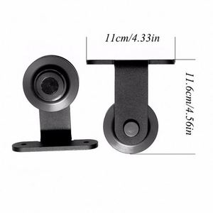 WEKIS Black Steel & Brass Sliding Barn Door <b>Top</b> Mounted Hanger Track Modern Design Bedroom Kitchen Living Room Outdoor - Product Image 5