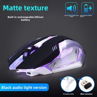 K6 Souris de jeu à chargement sans fil ergonomique pour droitier Caractéristiques mécaniques silencieuses Lumière LED Pro Gamer Mouse