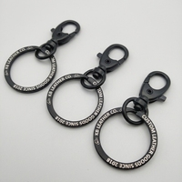 Porte-clés personnalisé en alliage de zinc avec mousqueton pivotant, boucle en forme de bouche de poisson, boucle pour chien de 35 mm, anneau double, accessoires de quincaillerie DIY