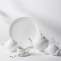 Assiettes en Porcelaine Fine Blanches Simples – Services de Vaisselle en Céramique Blanche pour Banquets et Traiteurs
