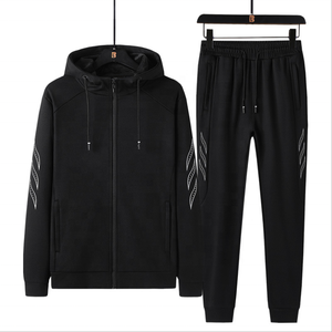 Conjunto Deportivo Informal de Dos Piezas para Hombre con Logotipo Personalizado, Sudadera con Capucha y Pantalones Deportivos de Manga Larga - Product Image 1