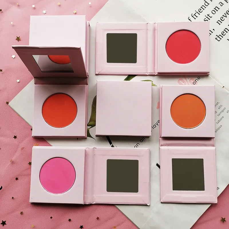 Роскошный, без логотипа, 5 цветов, высокопигментный матовый макияж, румяна под ваш бренд, стойкая Палитра для нанесения румян