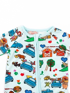 Pijamas <span class=keywords><strong>de</strong></span> Bebé Miozing con Estampado Campestre Pastel, Diseño Personalizado, Ropa <span class=keywords><strong>de</strong></span> Bebé, Pijamas <span class=keywords><strong>de</strong></span> Bambú <span class=keywords><strong>para</strong></span> Eczema - Product Image 5