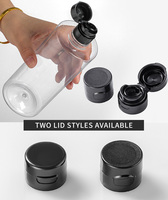 Bouteille en verre PET rechargeable pour sauces, vide, transparente, en plastique, avec couvercles hermétiques, pour emballage de liquides (salades, tomates, ketchup)