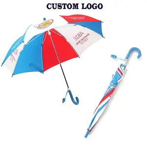 Cartoon Unicorn Printed Colorful Small Children Umbrellas For School Students Rain Straight Auto Kids Umbrellas