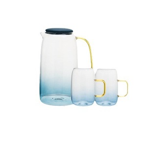 Juego de botellas de agua fría con diseño elegante, botella de agua fría de gran capacidad, resistente a altas temperaturas, de borosilicato de alta calidad. - Product Image 1