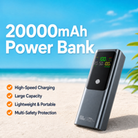 Batterie externe pour ordinateur portable 100W PD à charge rapide 20000mAh avec affichage numérique et prise en charge multi-appareils, directement de l'usine, compatible OEM/ODM B2B