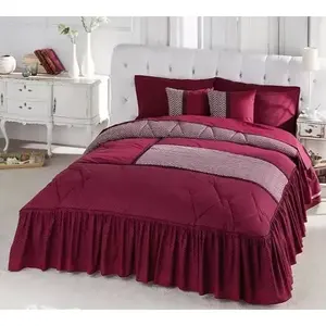 Juego de Edredón Doble Milan Wine de 2 Piezas con Patrón Geométrico de Poliéster para Todas las Temporadas - Product Image 4